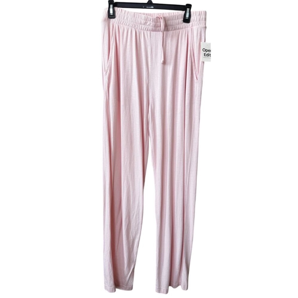 Light Pink Women's Lounge Pants with Elastic Drawstring Waist